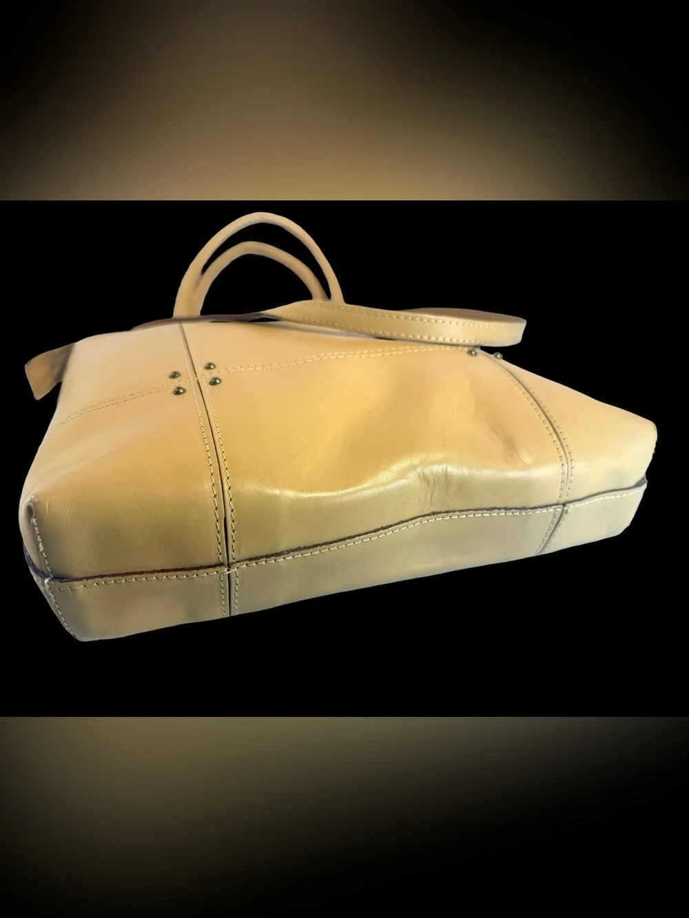 Italian Vachetta Leather Classic  Tote Bag with Shoulder Strap